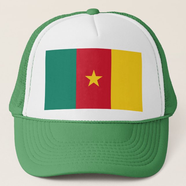 Boné Chapéu com Bandeira dos Camarões (Frente)