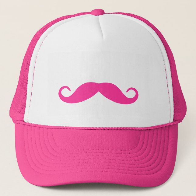 Boné Chapéu com Bigode Rosa (Frente)