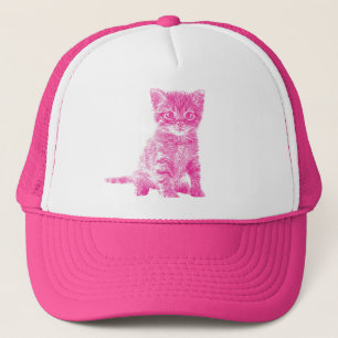 Boné Chapéu cor-de-rosa do camionista do gato do
