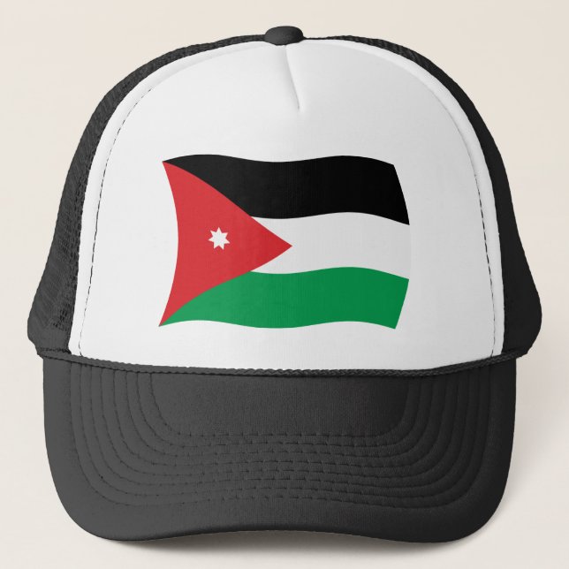 Boné Chapéu da Bandeira da Jordânia (Frente)