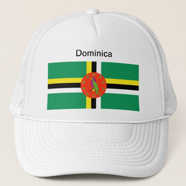 Boné Chapéu da bandeira de Dominica (Frente)