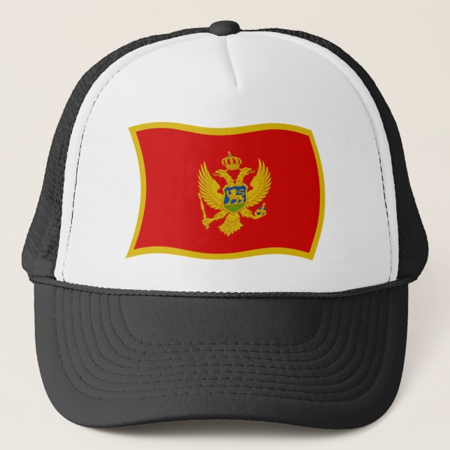 Boné Chapéu da Bandeira de Montenegro (Frente)