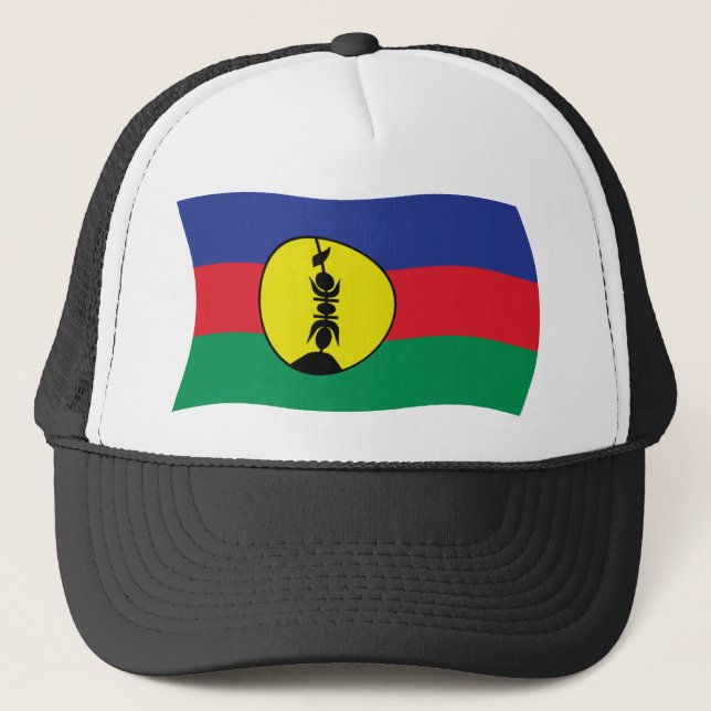 Boné Chapéu da Bandeira do Povo Kanak (Frente)