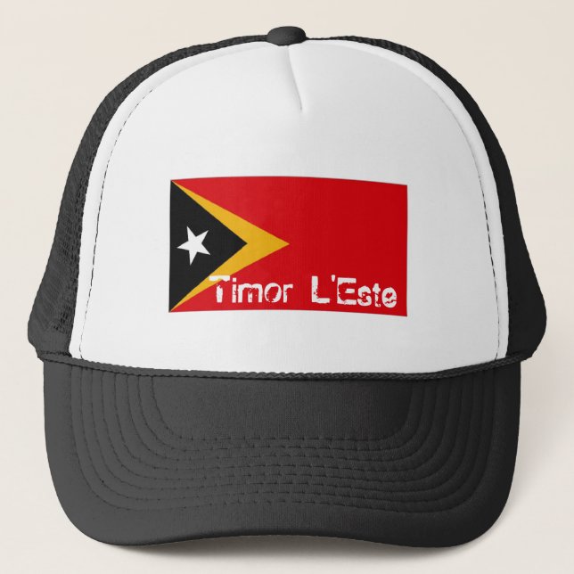 Boné Chapéu da lembrança da bandeira de Timor-Leste (Frente)