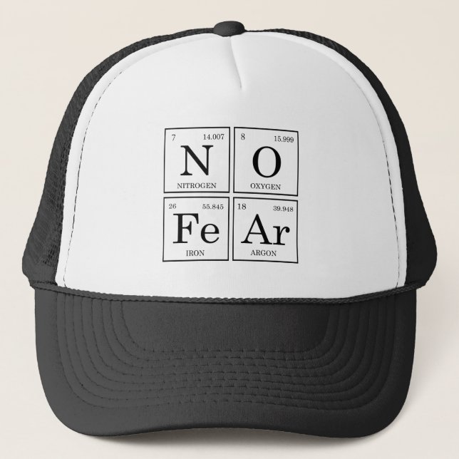 Boné Chapéu da Tabela Periódica Sem Medo Zazzle (Frente)
