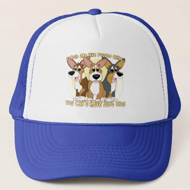 Boné Chapéu das microplaquetas de batata do Corgi (Frente)