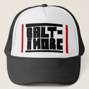 Boné Chapéu de Baltimore preto/branco/vermelho