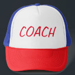 Boné Chapéu de basebol do treinador<br><div class="desc">Treine o chapéu de basebol ou o todo o boné do futebol do rugby do futebol do esporte</div>