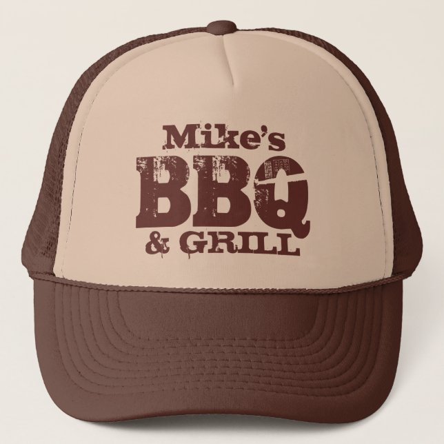 Boné Chapéu de BBQ personalizado para homens | Bege mar (Frente)