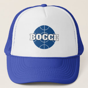 Boné Chapéu de Bola Azul para Jogo de Bocce com texto p