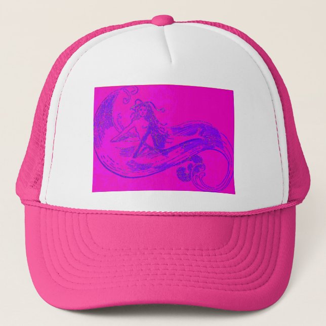 Boné chapéu de caminhoneiro cor-de-rosa (Frente)