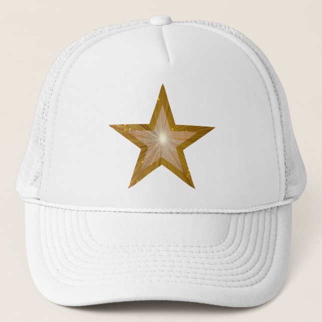Boné chapéu de caminhoneiro Dourado Star 'dois tons' (Frente)