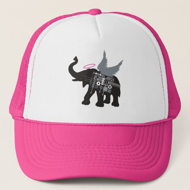 Boné Chapéu de Caminhoneiro Elefante Com Asas (Frente)