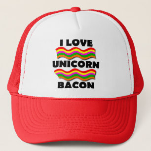 Boné Chapéu de Caminhoneiro Unicórnio Bacon Funny Ball 