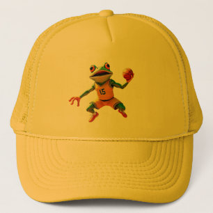 Boné Chapéu de camionista amarelo Sapo de basquete