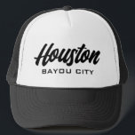 Boné Chapéu de camionista de Houston Texas Bayou City<br><div class="desc">Chapéu de tipografia tipografia de Houston Texas Bayou City. Boné de beisebol preto e branco personalizado para visto casual,  praia,  esportes,  viagem,  golfe e muito mais. Na moda para homens e mulheres. Disponível em outras cores legal também. Personalize com seu próprio slogan ou apelido opcionalmente.</div>
