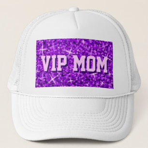 Boné Chapéu de camionista do Glitz Purple 'VIP MOM'