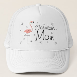 Boné Chapéu de camionista Flamingo 'Fabulosa Mãe'
