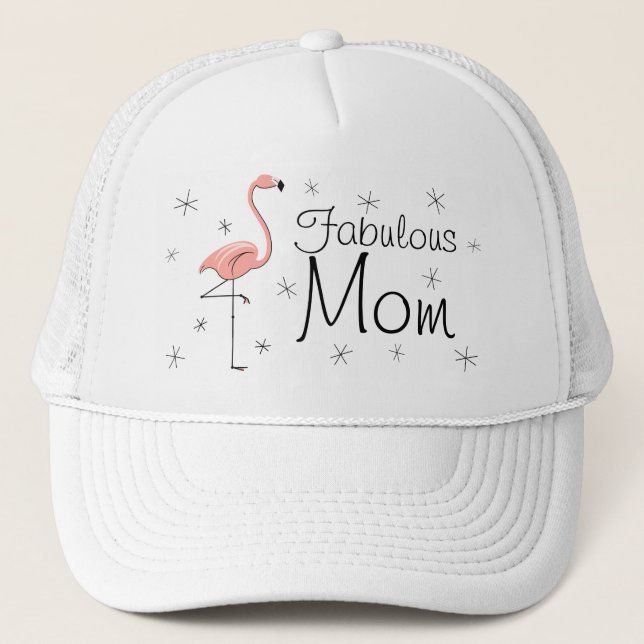 Boné Chapéu de camionista Flamingo 'Fabulosa Mãe' (Frente)