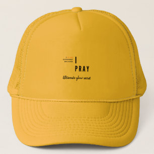 Boné Chapéu de camisola amarelo com escrevendo cristã