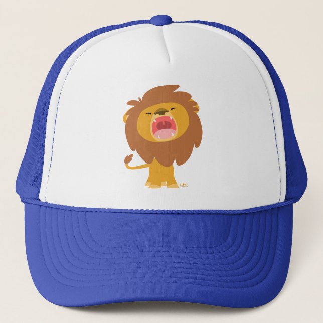 Boné Chapéu de Cartoon de Leão Corajoso (Frente)