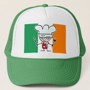 Boné Chapéu de chef com bandeira irlandesa e desenho le