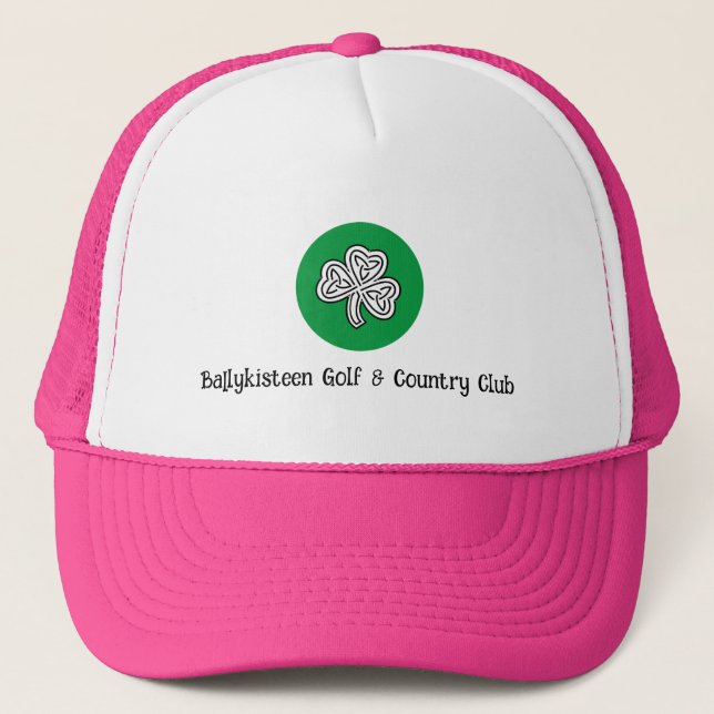Boné Chapéu de Golfe Rosa Personalizado com Logotipo e  (Frente)