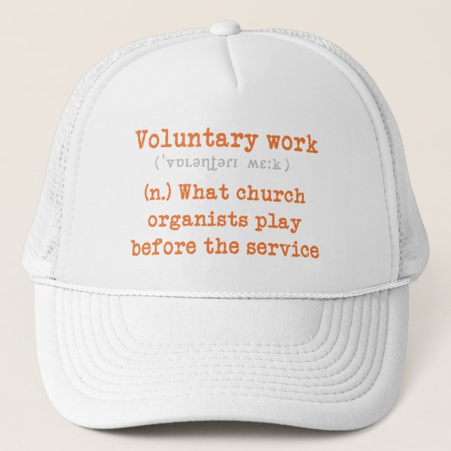 Boné Chapéu de organista voluntário (Frente)