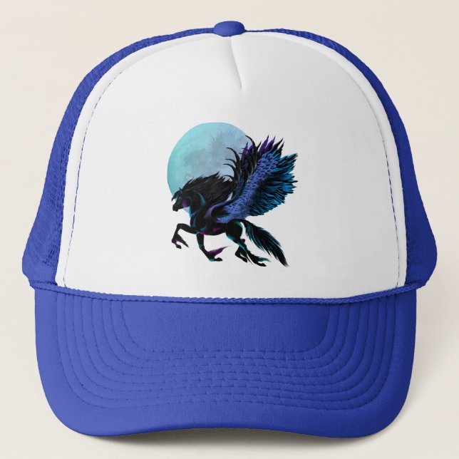 Boné Chapéu de Pegasus preto e da lua azul (Frente)