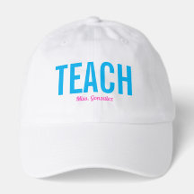 Chapéu de Professor Personalizável Azul e Rosa