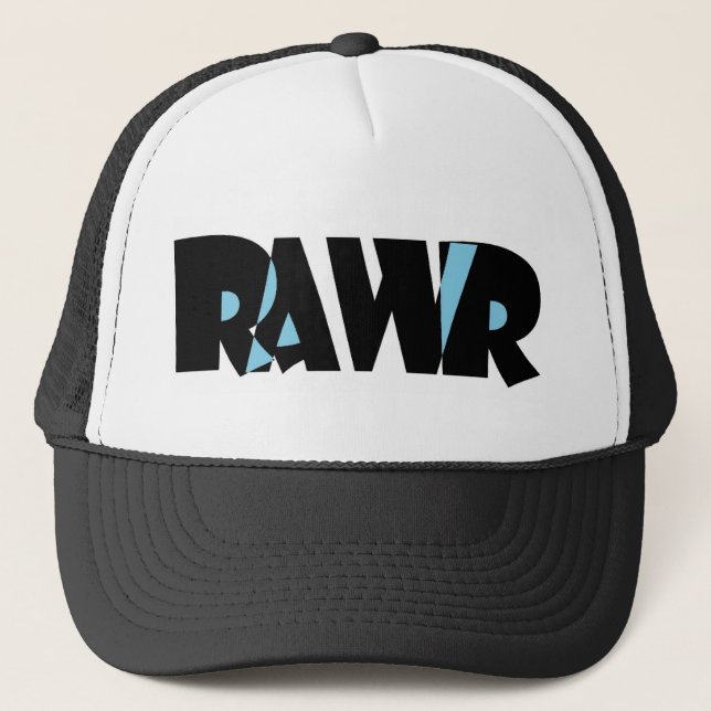 Boné Chapéu de Rawr do preto azul (Frente)