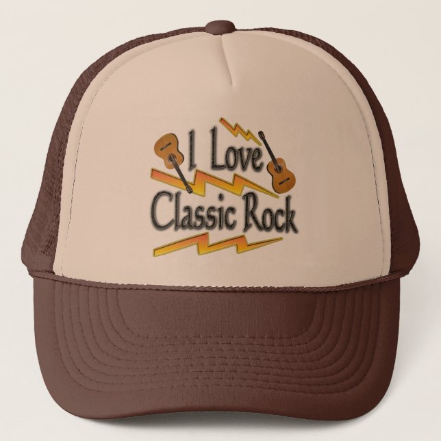 Boné Chapéu de rock clássico (eu adoro rock clássico) (Frente)
