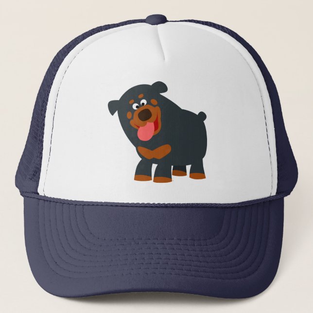 Boné Chapéu de Rottweiler de Desenho Animado Fofo e Div (Frente)