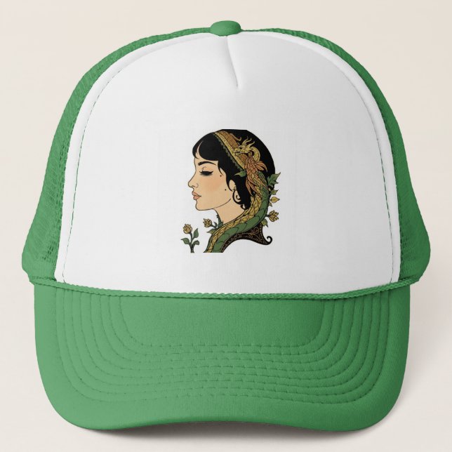 Boné Chapéu de Senhora com Cabelo de Dragão | Gorro de  (Frente)