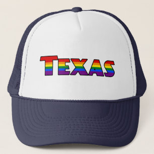 Boné Chapéu de texto arco-íris LGBT Texas