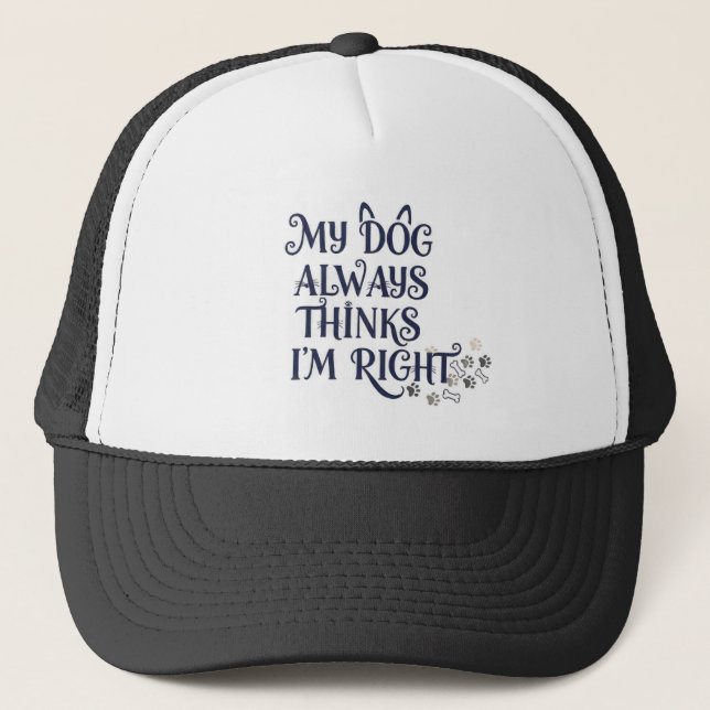 Boné Chapéu de Texto de Cachorro Engraçado (Frente)