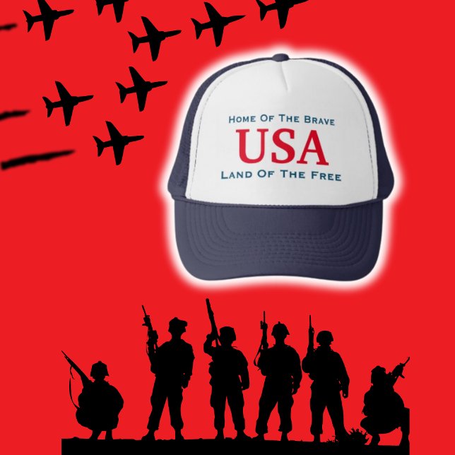 Boné Chapéu de Veterano Conservador EUA (Home Of The Brave Patriotic USA Hat)