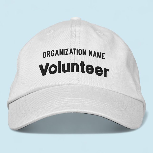 Boné Chapéu de Voluntário com Bordado Branco Gorro Ajus (MISOOK White Embroidered Volunteer Baseball Cap )