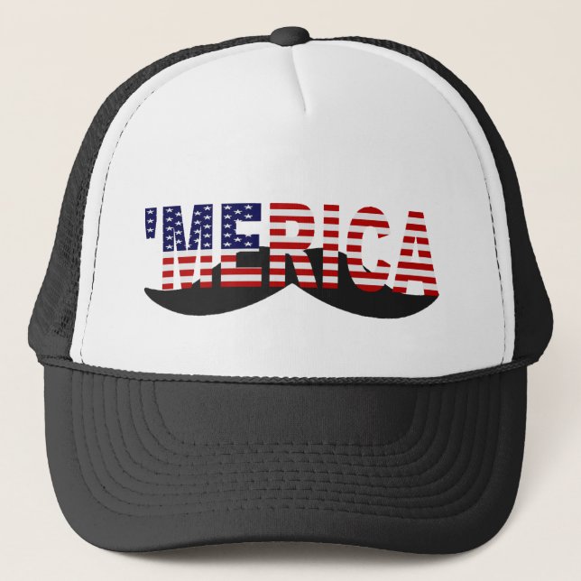 Boné 'Chapéu do bigode da bandeira de MERICA E.U. (Frente)