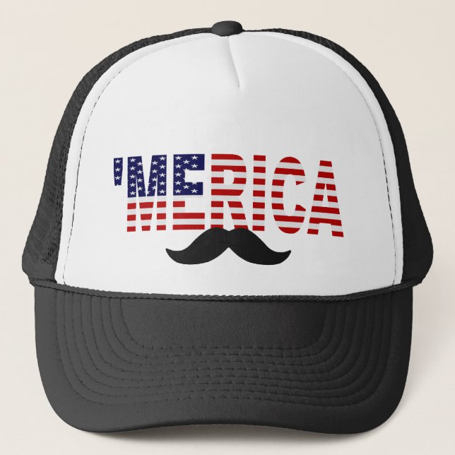 Boné 'Chapéu do bigode da bandeira de MERICA E.U. (Frente)