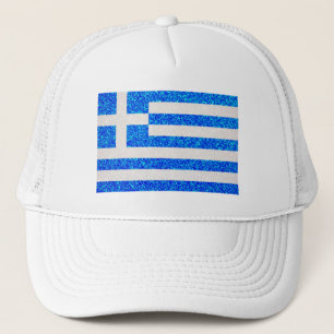 Boné Chapéu do caminhoneiro com bandeira de Grécia bril