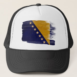 Boné Chapéu do camionista da bandeira de Bósnia e de