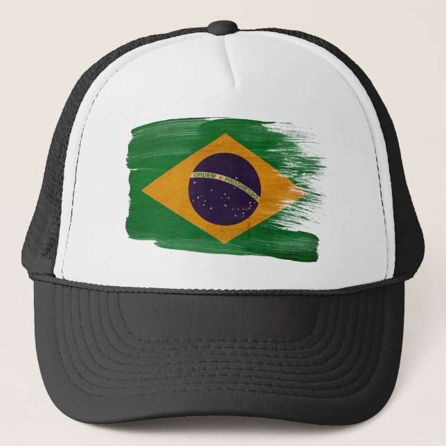 Boné Chapéu do camionista da bandeira de Brasil (Frente)