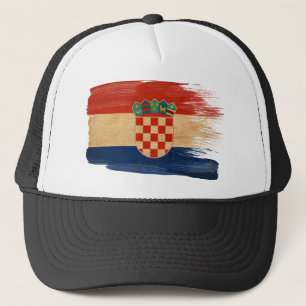 Boné Chapéu do camionista da bandeira de Croatia