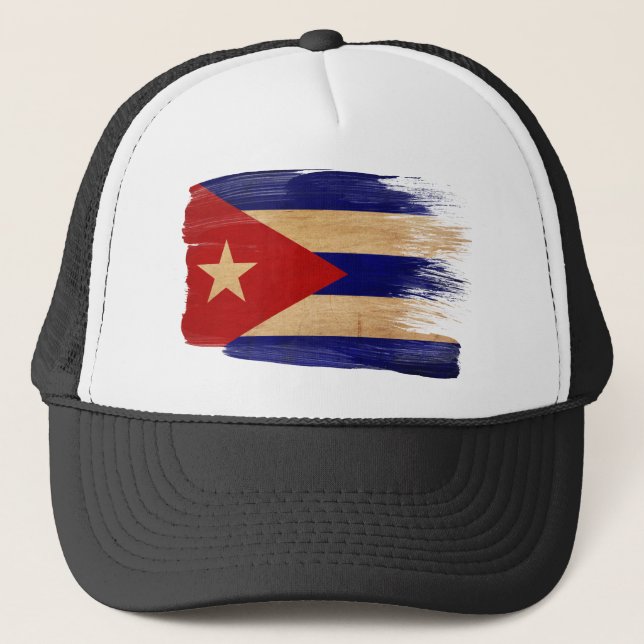 Boné Chapéu do camionista da bandeira de Cuba (Frente)