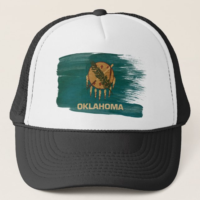 Boné Chapéu do camionista da bandeira de Oklahoma (Frente)