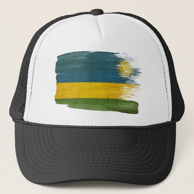 Boné Chapéu do camionista da bandeira de Rwanda (Frente)