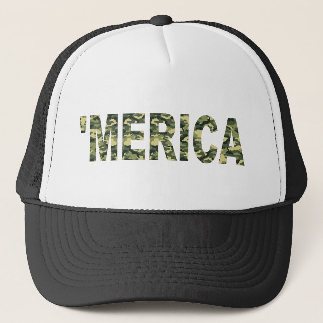 Boné 'Chapéu do camionista de MERICA Camo (Frente)