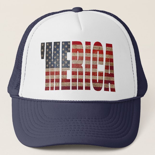 Boné Chapéu do camionista de MERICA da bandeira dos (Frente)