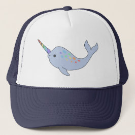 Boné Chapéu do camionista de Narwhal do arco-íris